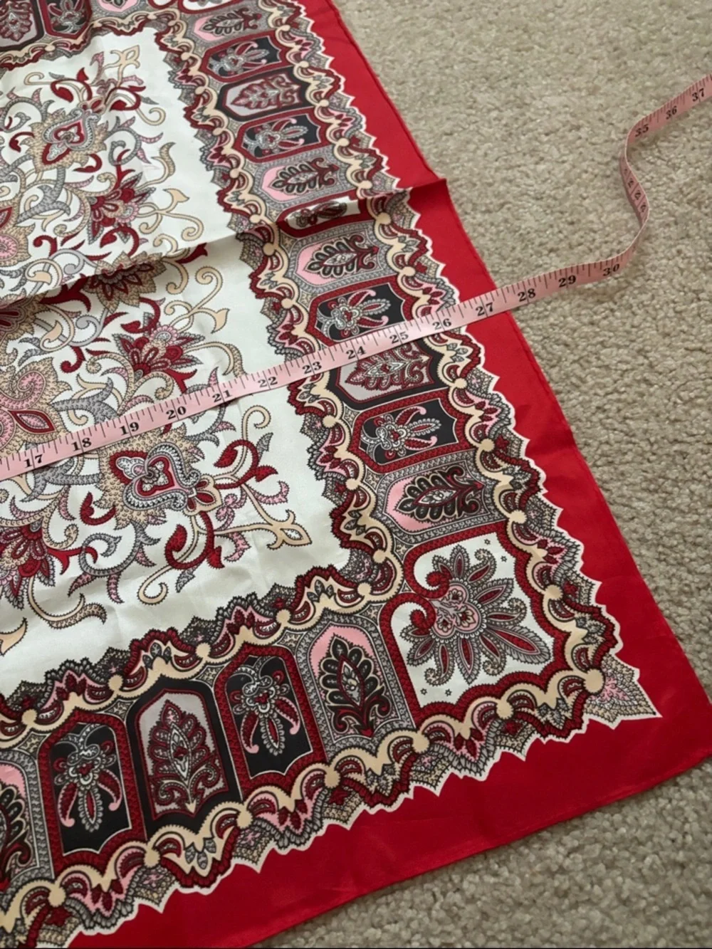 Paoli Red and Cream Paisley Scarf